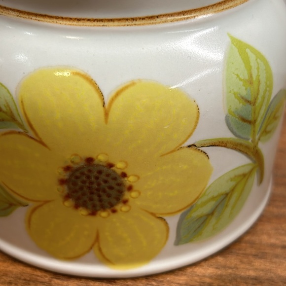 Royal Doulton 1973 Lambeth Stoneware Summer Days Covered Sugar Dish And Creamer - Picture 13 of 16